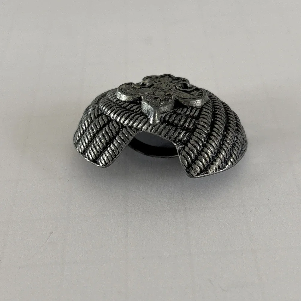 Vintage Boy Scouts America Neckerchief Slide Silvertone Eagle Emblem Fastener